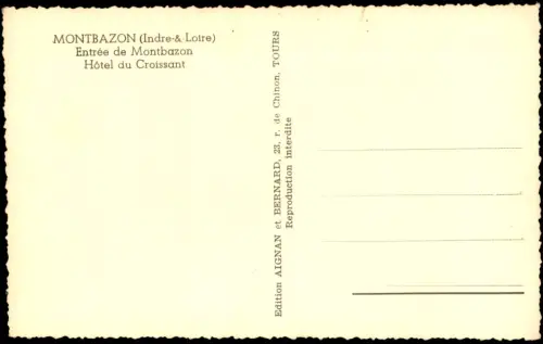 CPA Montbazon Ortsansicht Brücke Partie am Hotel Du Croissant 1950