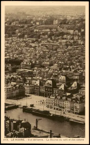 Le Havre Luftaufnahme Vue aérienne La Bourse du café et des cotons 1930
