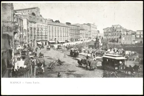 Neapel Napoli Historische Ansicht Historical View NAPOLI Santa Lucia 1910