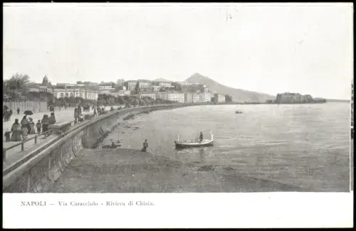 Neapel Napoli Panorama-Ansicht Via Caracciolo Riviera di Chiaia 1910