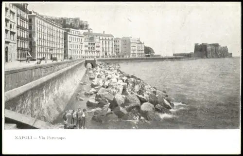 Cartolina Neapel Napoli Stadtteilansicht NAPOLI Via Partenope 1910