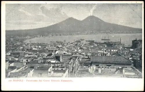 Cartolina Neapel Napoli Panorama dal Corso Vittorio Emannele 1900