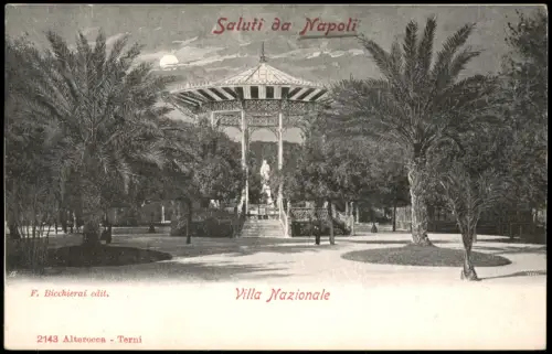 Cartolina Neapel Napoli Villa Nazionale 1910