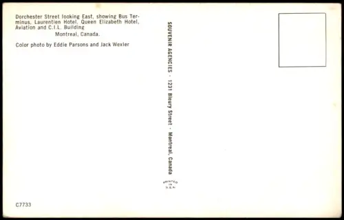 Montreal Dorchester Street Terminus Laurentien Hotel Queen Elizabeth Hotel 1955