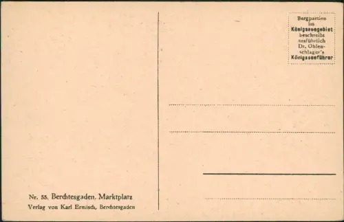 Ansichtskarte Berchtesgaden Marktplatz belebt Pferdekutsche 1932