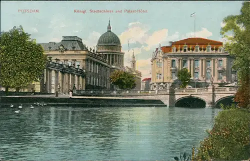 Ansichtskarte Potsdam Partie am Stadtschloß 1907