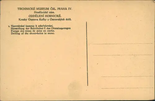 Prag Praha TECHNICKÉ MUSEUM Ansicht Tecknikmuseum Gesteins-Sprengung 1920