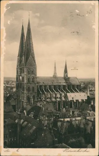 Ansichtskarte Lübeck Marienkirche 1928