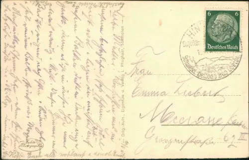 Bad Hindelang Panorama mit Breitenberg, Rotspitze und Horn, bayr. Allgäu 1940