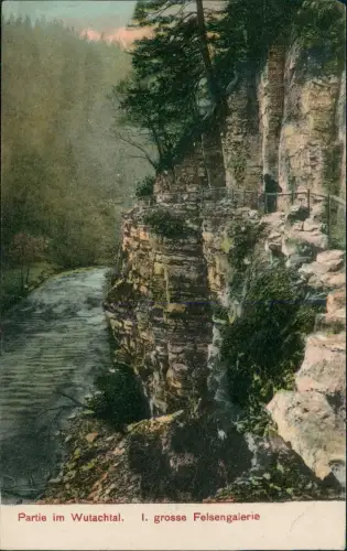 Ansichtskarte Titisee-Neustadt Partie im Wutachtal Felsen-Galerie 1910
