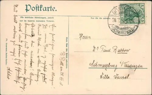 Titisee-Neustadt Wutachschlucht Wutachthal Partie Mann am Fluss 1910