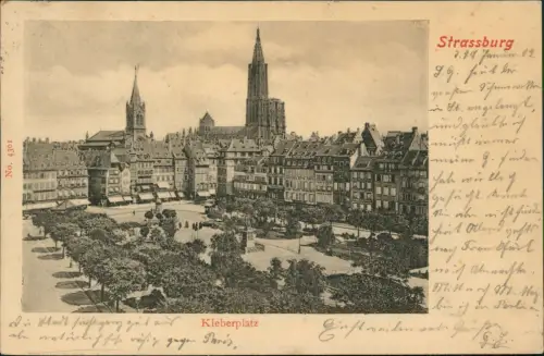 CPA Straßburg Strasbourg Kleberplatz 1902