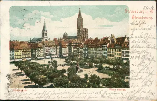 CPA Straßburg Strasbourg Kleberplatz Place Kleber 1902