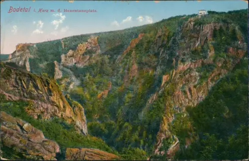 Ansichtskarte Thale (Harz) Harz m. d. Hexentanzplatz. 1914