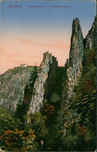Ansichtskarte Thale (Harz) Hirschgrund Hexentanzplatz. 1913