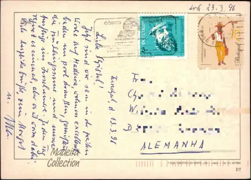 Postcard Funchal Hotel mit Pool 1996