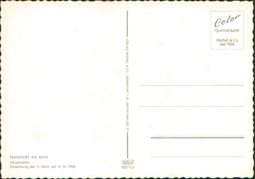 Frankfurt am Main Einweihung der U-Bahn am 4. 10. Hauptwache 1968
