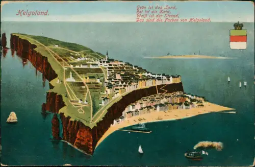 Ansichtskarte Helgoland (Insel) Umland-Ansicht aus der Gesamtschau 1910