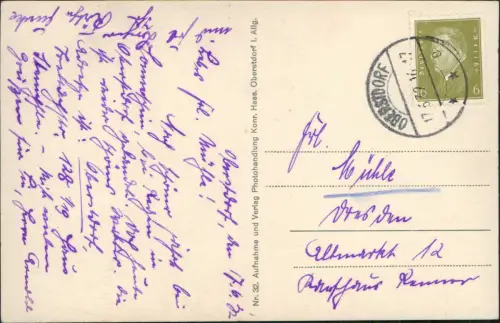 Ansichtskarte Oberstdorf (Allgäu) Blumenwiese Stadt Höffats 1932