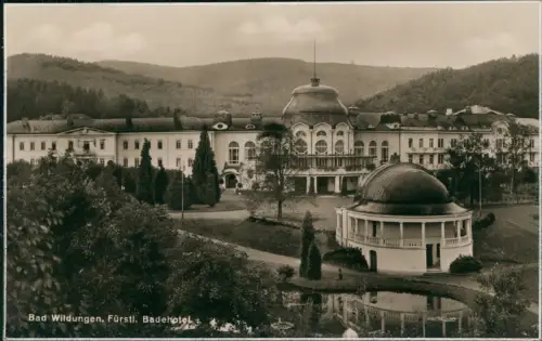 Ansichtskarte Bad Wildungen Fürstl. Badehotel Pavillon 1929