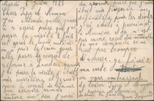 Ansichtskarte Speyer Schiffsbrücke mit Blick auf den Dom. 1917