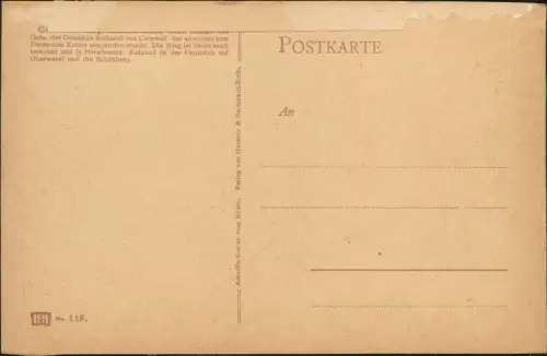 Ansichtskarte Kaub Burg Gutenfels 1920