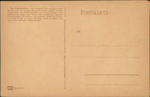 Bad Godesberg-Bonn Burg Drachenfels (Siebengebirge) Künstlerkart 1913