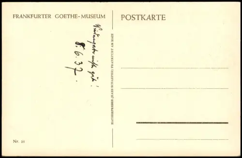 Ansichtskarte  Johann Wolfgang von Goethe (Dichter) Gemälde KK Schmeller 1924