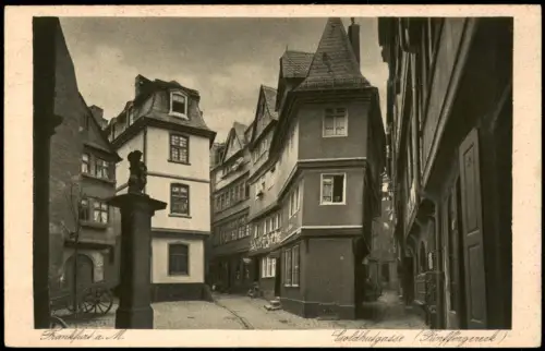 Ansichtskarte Frankfurt am Main Goldhutgasse - Fünffingereck 1928