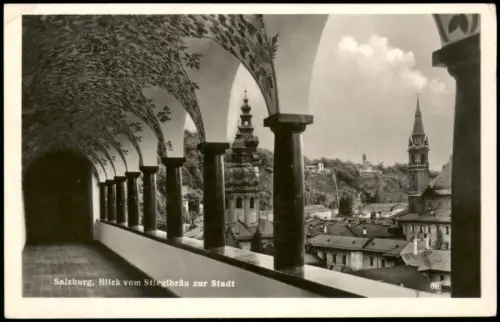 Ansichtskarte Salzburg Blick vom Stieglbräu zur Stadt 1942