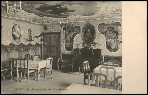 Ansichtskarte Salzburg Mozartstube im Stieglkeller 1912