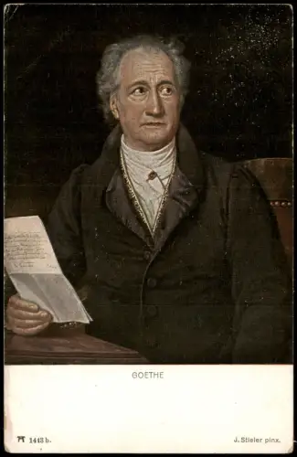 Johann Wolfgang von Goethe (Dichter) J. Stieler Künstlerkarte 1910