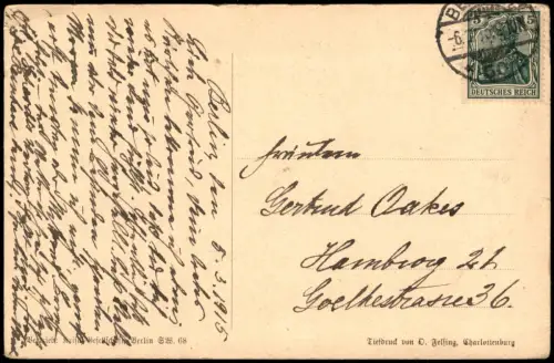 Ansichtskarte  Künstlerkarte Porträt-Ansicht Otto von Bismarck 1915