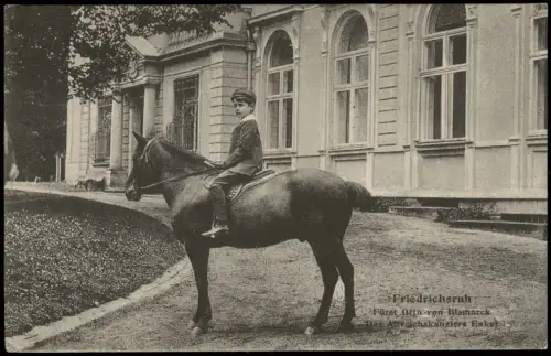 Friedrichsruh Fürst Otto von Bismarck Altreichskanzlers Enkel auf Pferd 1910