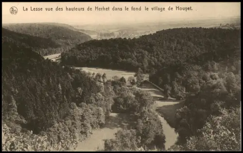 Belgien La Lesse vue de Herhet dans le fond le village de Houyet 1910