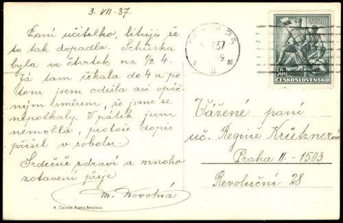 Postcard Prag Praha Die Prager Brücken. 1937