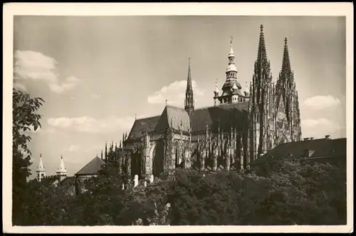 Postcard Prag Praha St. Veitsdom / chrám sv. Víta 1939  Feldpoststempel WK2