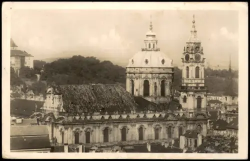 Postcard Prag Praha Kirchen Gebäude Kostel sv. Mikuláše 1954