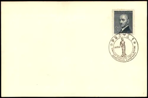 Prag Praha Obetem Nacismu, Skulptur, Sonderkarte mit Sonderstempel 1945