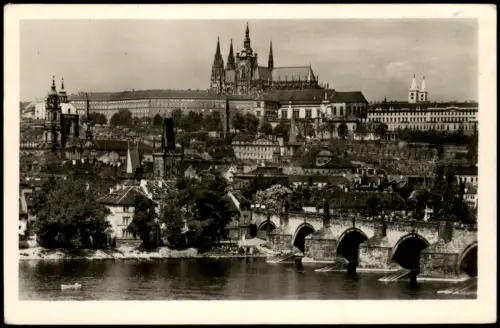 Burgstadt Prag  Hradčany Praha Hradschin Stadt-Ansicht mit Burg Hradčany 1960
