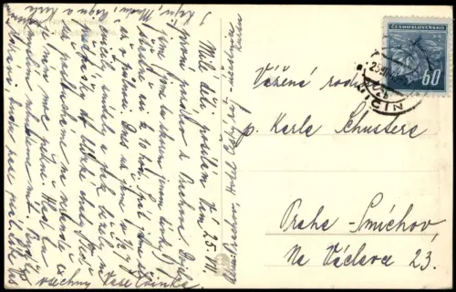 Postcard Prag Praha Národní divadlo Nationaltheater 1945