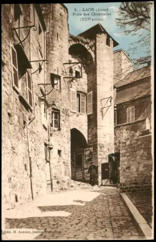 CPA Laon Porte des Chenizelles (XIIIe siècle) 1910