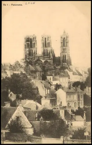 CPA Laon Panorama-Ansicht mit der Kathedrale 1910
