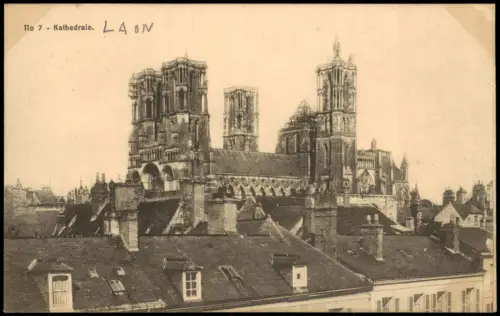 CPA Laon Kathedrale (Außenansicht) 1910