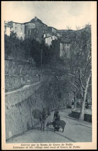 CPA Peille Entrance of the village and road of Grave de Peille 1910