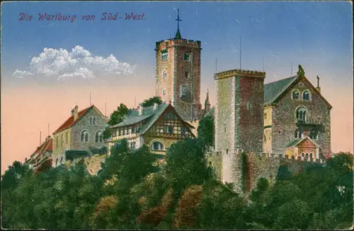 Ansichtskarte Eisenach Wartburg von Süd-West 1914