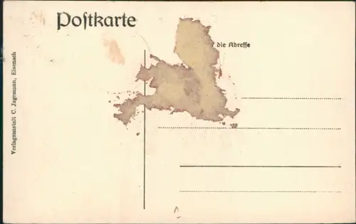 Ansichtskarte Eisenach Karlsplatz Geschäfte Litfasssäule 1906
