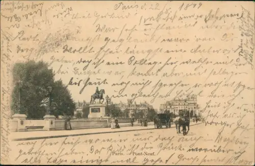 CPA Paris Kutschen Pont Neuf 1899