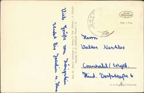 Ansichtskarte Königstein (Sächsische Schweiz) Festung Königstein 1954