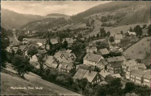 Ansichtskarte Mellenbach-Glasbach Stadtpartie 1963